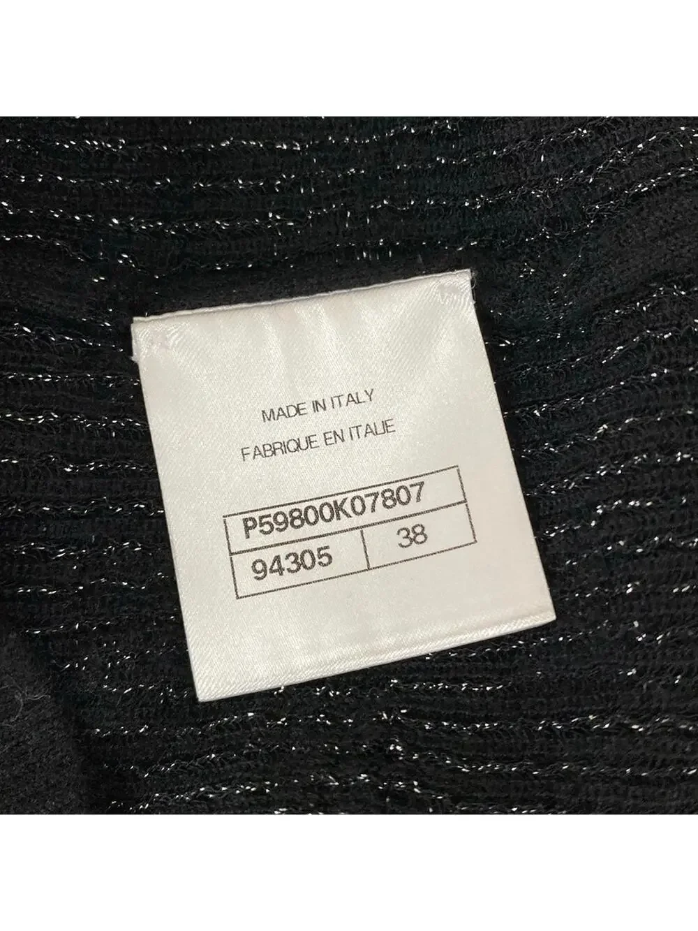 Chanel Black (Outer Fabric) Cashmere #295575C12B